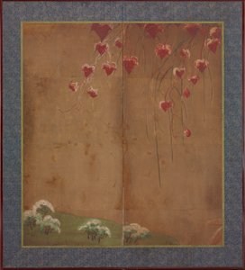 Autumn Vine, Distant Trees and Snow by Unknown artist