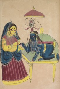 Baby Krishna Asking for Butter from Yashoda
