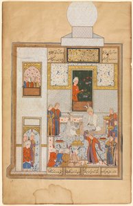 Bahram Visits the White Domed Pavilion on Friday, from a Haft Paykar (Seven Portraits) of Nizami (verso)