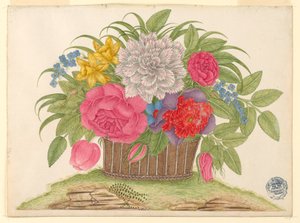 Basket of Blossoms and Leaves on Earth
