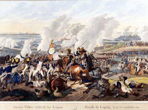 Battle of Leipzig (Battle of Nations), October 16-19, 1813 (engraving) by Unknown artist