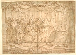 Bishop with a Group of People by Unknown artist