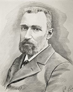 Pierre Curie, French physicist. Portrait of 1898 (engraving) by Unknown artist