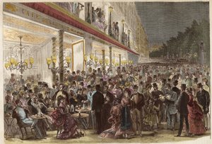 Cafe on the Grands Boulevards on a summer evening 1869 - Paris by Unknown artist
