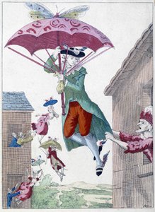Cartoon on the idea of flying away