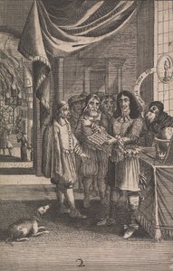 Cartoon showing Charles II and the Fire