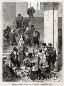 Catholic Penitents Ascending the Holy Staircase to Rome, Engraving to Illustrate the Story of Ludovic Celler by Unknown artist