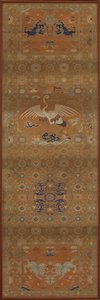 Chair Cover with a Crane, Lions, Dragons, Auspicious Symbols and Floral Patterns by Unknown artist