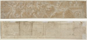 Chariot Drawn by Lions with Amorini (recto) Partial Architectural Study (verso)