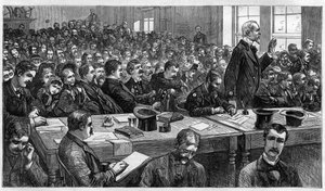 Charles Julius Guiteau (1841-1882), murderer of U.S. president James Abram Garfield (1831-1881), during trial in 1881, United States
