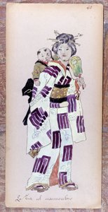 Costume of the Aunt with the Child for the creation of Madame Butterfly by Giacomo Puccini in 1904. Collection of the Museo della Scala in Milan