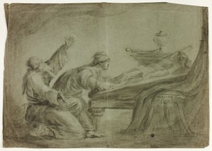 Couple in Antique Dress, Mourning Dead Son