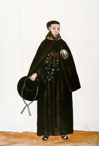 Daily life and customs of Peru: representation of a monk of the Franciscan order