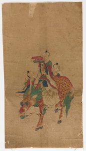 Daoist Immortal on a Qilin and Two Attendants by Unknown artist