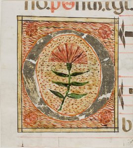 Decorated Initial "O" with Flowers from a Manuscript by Unknown artist