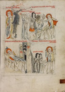 Demons Flagellating Saint Hedwig and Saint Hedwig Requesting Extreme Unction; Saint Hedwig Demanding Penitence of Two Nuns Who Entered Her Sick Room