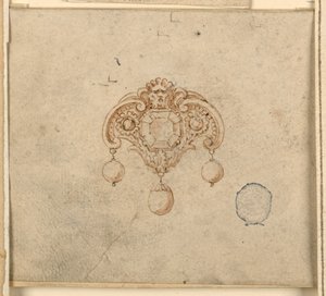 Design for Brooch with Three Diamonds by Unknown artist