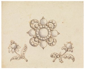 Design for Three Brooches by Unknown artist