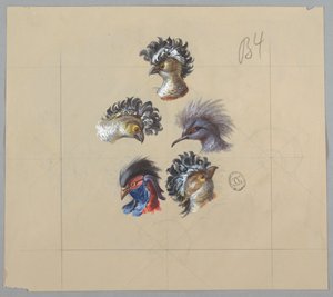 Design for Wallpaper and Textile: Birds by Unknown artist