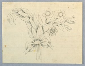 Design for a Brooch with Flowers by Unknown artist