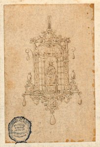 Design for a Pendant with Sitting Woman with Book by Unknown artist