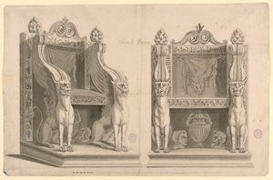 Design for a Throne of the Priest of Bacchus, after Ancient Marble by Unknown artist