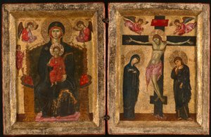 Diptych of the Virgin and Child Enthroned and the Crucifixion by Unknown artist