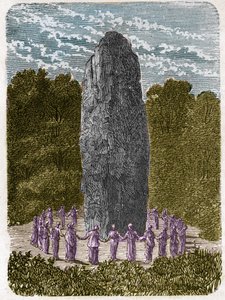 Druidess Dancing Around a Menhir by Unknown artist
