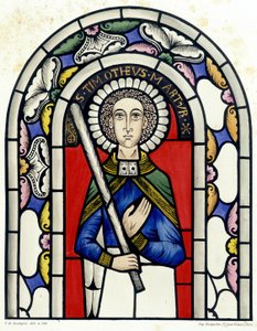 Engraving representing the stained glass of Saint Timothy, from the Church of Neuviller by Unknown artist