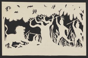 Figures Hunting a Lion