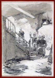 Firefighters: fire recognition (engraving)
