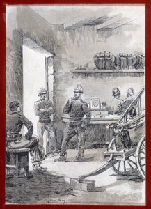 Firefighters in a barracks: town post
