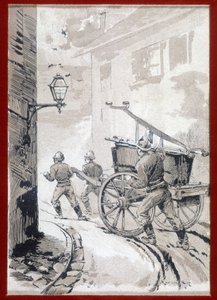 Firefighters: The Departure of the Post - Engraving, n.d.