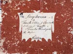 First page of musical score of Symphony 66 in B flat major by J Haydn by Unknown artist