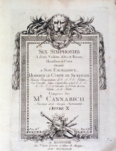 First Page of Sheet Music of the Symphony No. 3 by Christian Cannabich by Unknown artist