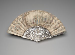 Folding fan with Jacob meeting Rachel by the well, c.1760s-70s by Unknown artist