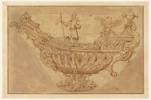 Fragment of a Design for a Nef, or Fantastic Centerpiece in the Form of a Boat by Unknown artist