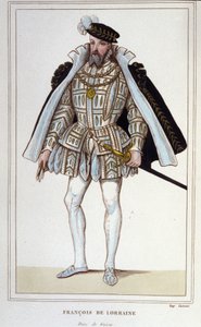 François de Lorraine (1519-1563). Duke of Aumale, then 2nd Duke of Guise. French Lieutenant General. Engraving from 1830. by Unknown artist