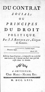 Frontispiece of the Social Contract or Principles of Political Law by Jean Jacques Rousseau, printed in Amsterdam in 1762 by Unknown artist