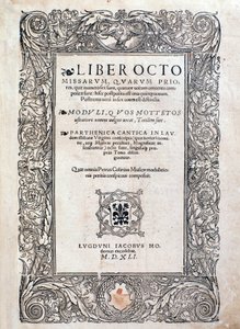 Frontispiece from Liber Octo Missarum (1541)