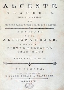 Frontispiece of music sheet of Alceste, opera by C. W. Gluck by Unknown artist