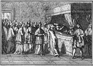 Funeral of a Pope in the 18th Century: Recognition of the Body by Unknown artist