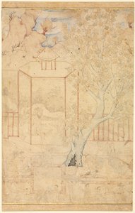 Garden Scene with a Master Instructing a Student in a Pavilion by Unknown artist