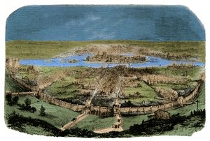 General View of Paris with the Enclosure Under Philippe Auguste