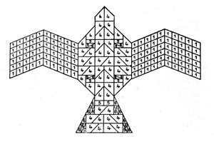 Geometry of the Sulbasutras: Plan of the Fire Altar in the Shape of a Falcon by Unknown artist