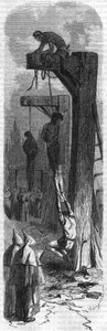 Hanging of Olive Tree the Devil, Barber by Louis XI. Engraving from the 19th Century by Unknown artist