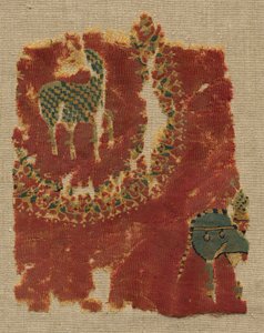Hanging with foliate roundel and rider by Unknown artist