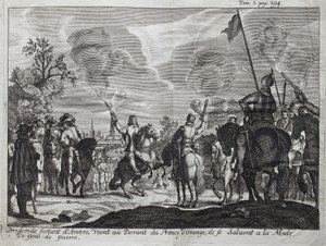 Henri, Count of Brederode (Hendrik Graaf van Brederode) (1531-1568), leaving Antwerp (Netherlands), comes to the front of William I of Orange-Nassau (Orange Nassau), Prince of Orange (or Guillaume the Taciturn) by Unknown artist