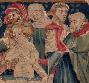 History of Saint Piat and Saint Eleuthère, Scene 13: Baptism of Blanda (Detail)