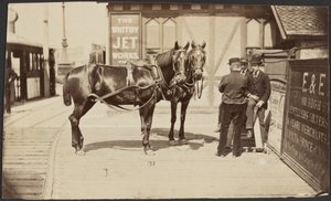 Horses Outside the Whitby Jet Works